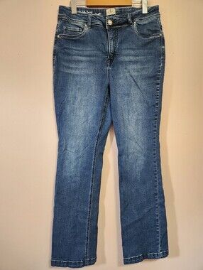 JC Jeans Size 14 High Rise Slightly Curvy Tummy Control Studded Bootcut Denim